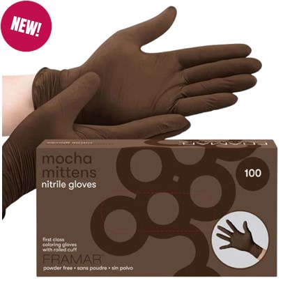 Framar Mocha Mittens Nitrile Gloves 100 ct. Small