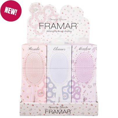 Framar Country Charm Detangle Brush Display Kit 10 pc.